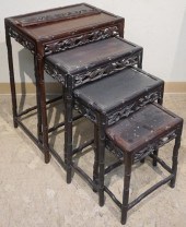 NEST OF FOUR CHINESE HONGMU TA