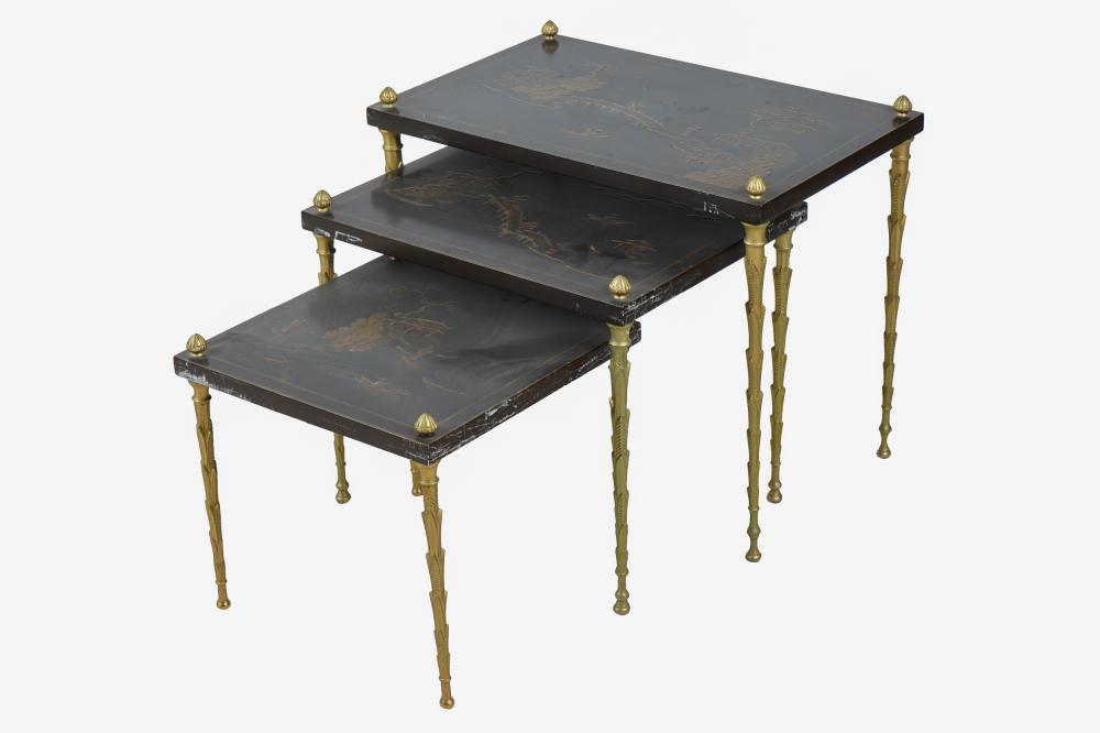 NEST OF GILT METAL JAPANNED