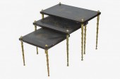 NEST OF GILT METAL JAPANNED TA