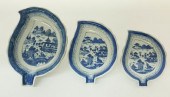 NEST OF THREE CANTON LEAF DISH