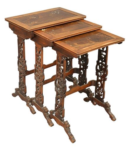 NEST OF THREE CHINESE HARDWOOD