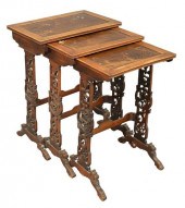 NEST OF THREE CHINESE HARDWOOD