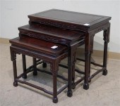 NEST OF THREE CHINESE ROSEWOOD