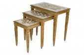 NEST OF THREE ITALIAN GILT & P
