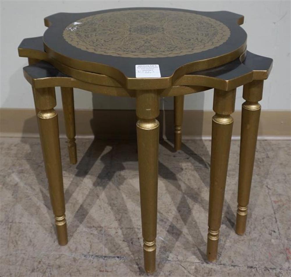 NEST OF THREE MID-CENTURY GILT