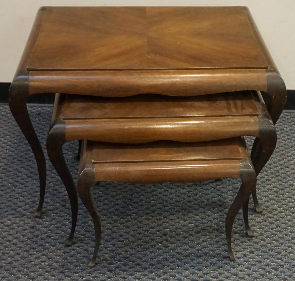 NEST OF THREE MID-CENTURY WALNUT