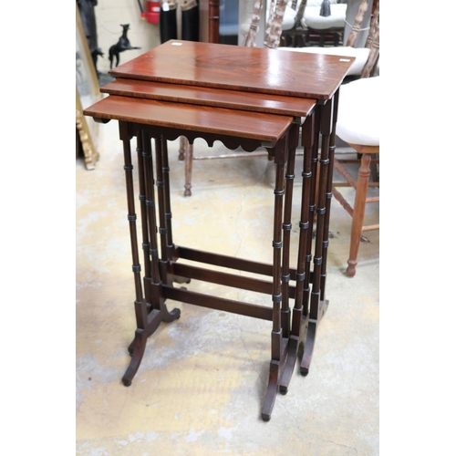 Nest of three tables, approx 76cm H