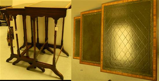 Nest of three tables with hunter
