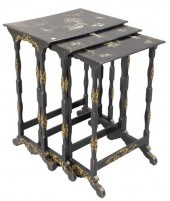 NEST OF THREE VICTORIAN BLACK