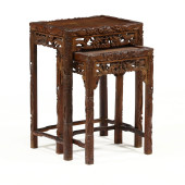 NEST OF TWO CHINESE CARVED HAR