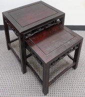 NEST OF TWO CHINESE HARDWOOD T