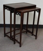 NEST OF TWO CHINESE HARDWOOD T