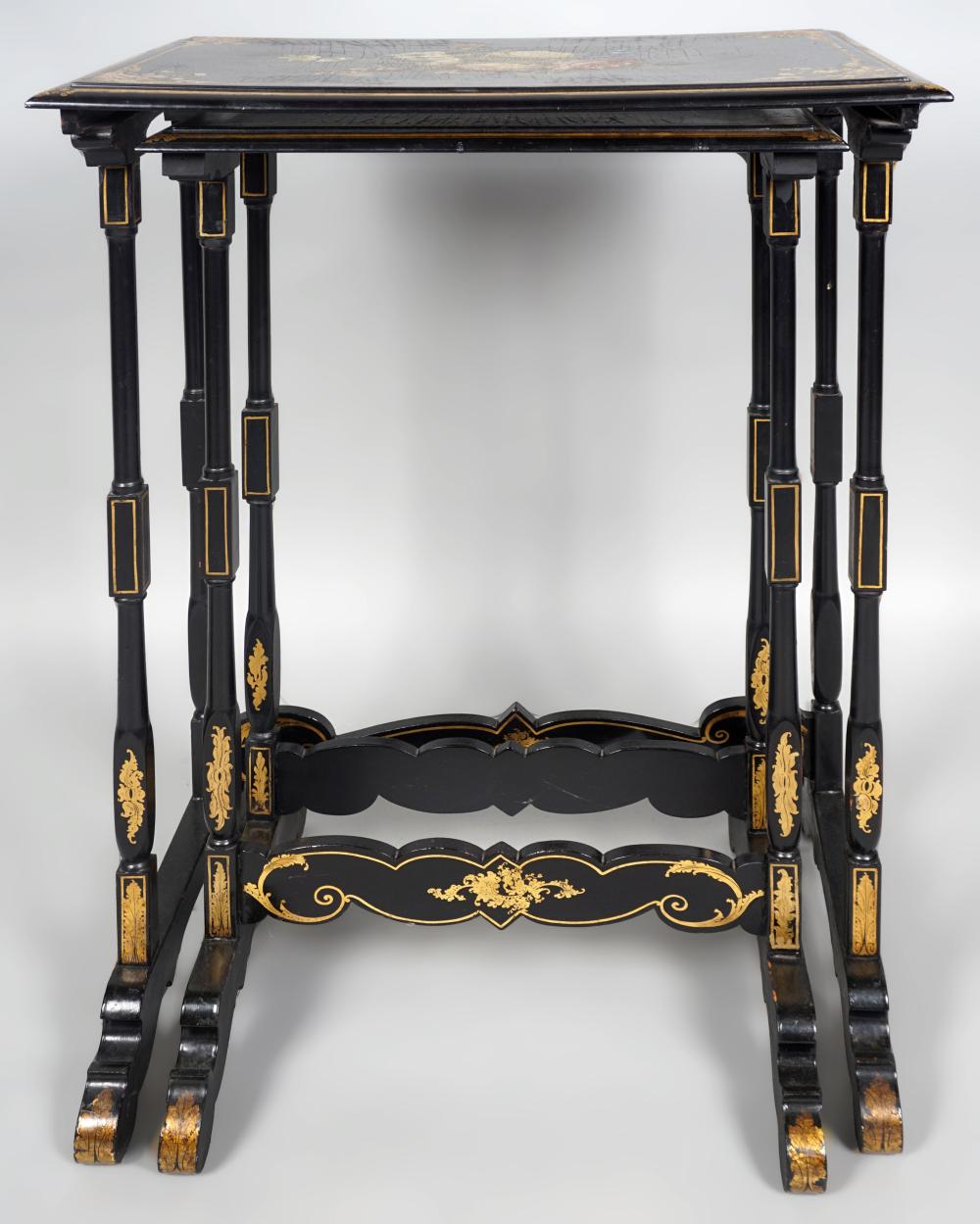 NEST OF TWO VICTORIAN POLYCHROMED