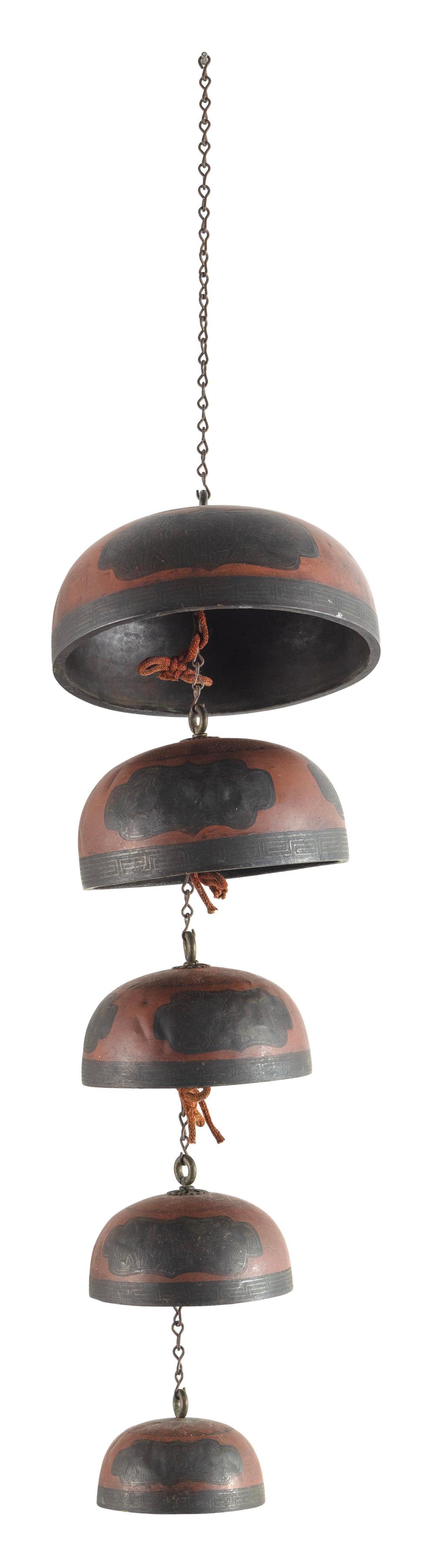 NESTING SET OF FIVE JAPANESE BRONZE