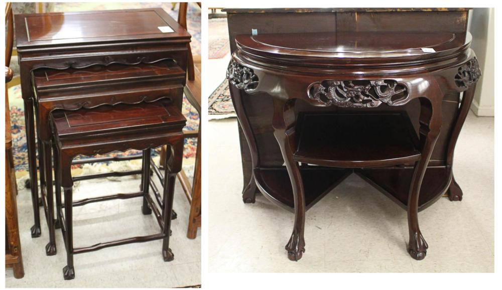NESTING TABLE SET AND DEMILUNE