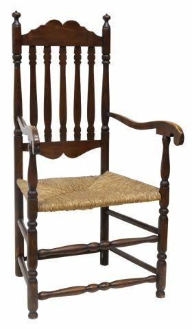 NEW ENGLAND BANISTER BACK ARMCHAIR,