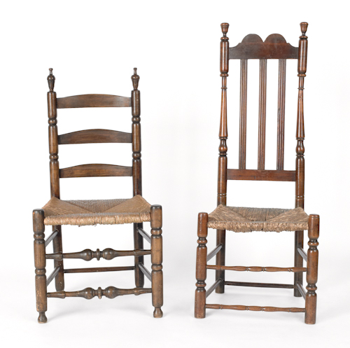 New England banisterback side chair