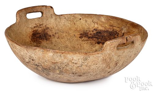 NEW ENGLAND BURL BOWL, 19TH C.New