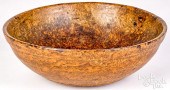NEW ENGLAND BURL BOWL, 19TH C.