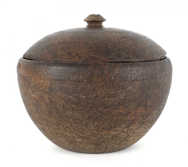 New England burlwood bowl and cover