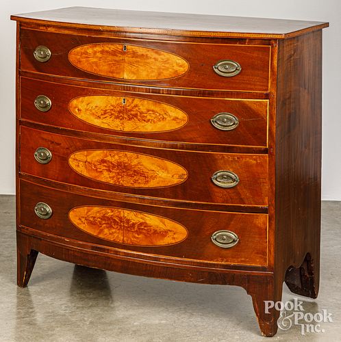 NEW ENGLAND FEDERAL BOW FRONT CHEST