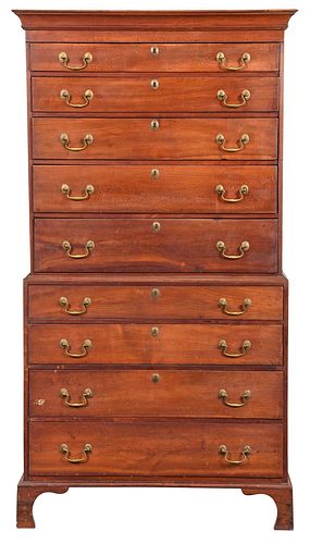 NEW ENGLAND FEDERAL CHERRY CHEST ON