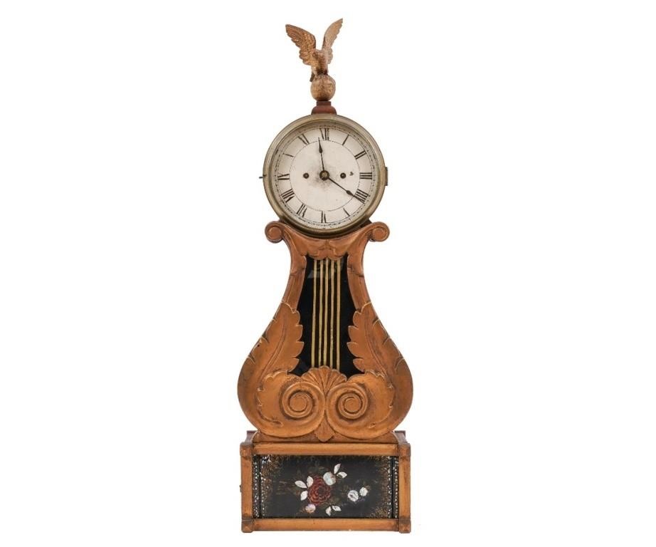 New England lyre wall clock