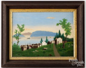 NEW ENGLAND OIL ON CANVAS FOLK