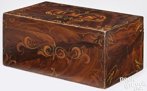 NEW ENGLAND PAINTED BASSWOOD BOX,