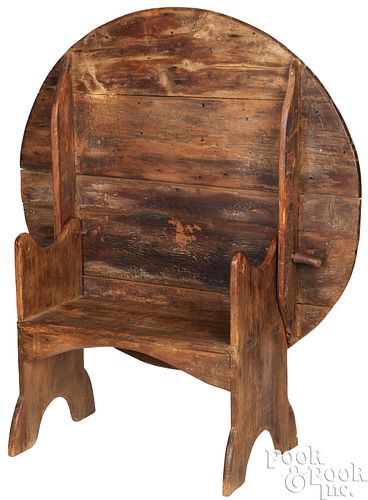 NEW ENGLAND PINE CHAIR TABLE, EARLY