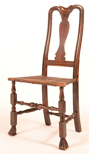 NEW ENGLAND QUEEN ANNE RUSH SEAT