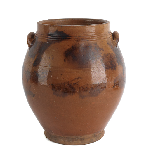 New England redware crock 19th c.