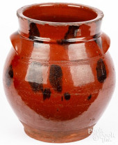 NEW ENGLAND REDWARE CROCK, 19T