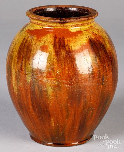 NEW ENGLAND REDWARE CROCK, 19TH