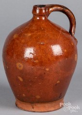 NEW ENGLAND REDWARE JUG, 19TH