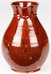 NEW ENGLAND REDWARE PITCHER<br