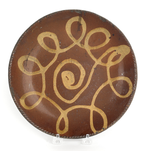 New England redware plate 19th c.