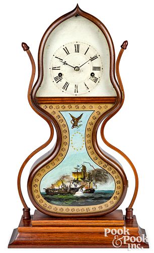 NEW ENGLAND ROSEWOOD ACORN CLOCK,