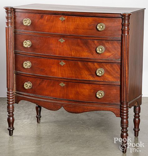 NEW ENGLAND SHERATON MAHOGANY CHEST