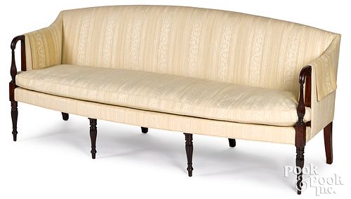 NEW ENGLAND SHERATON MAHOGANY SOFA,