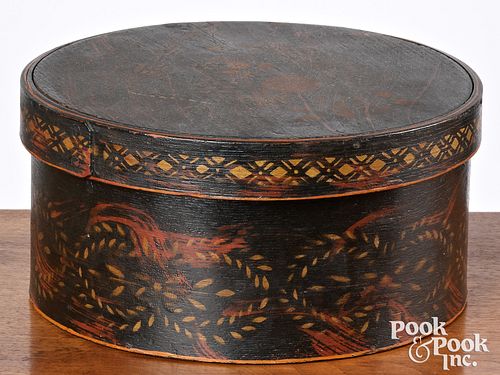 NEW ENGLAND STENCILED BENTWOOD BOX,