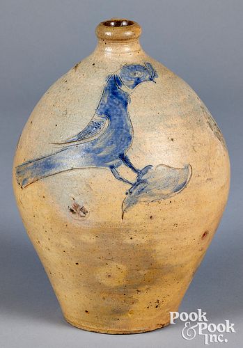 NEW ENGLAND STONEWARE OVOID JUG,