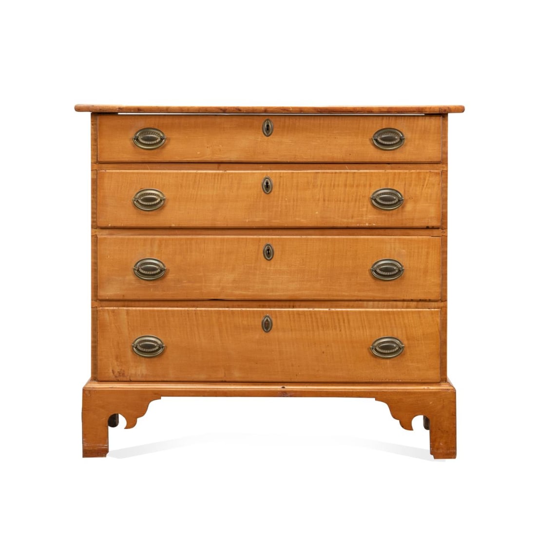 NEW ENGLAND TIGER MAPLE FOUR DRAWER