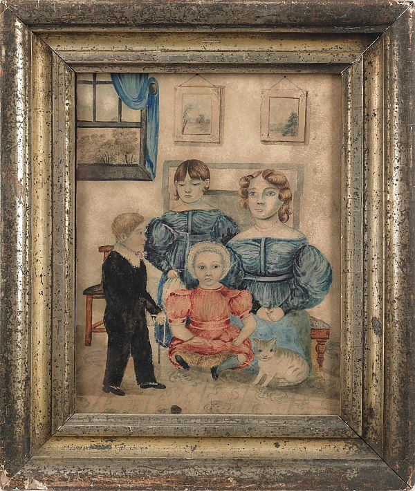 New England watercolor folk art