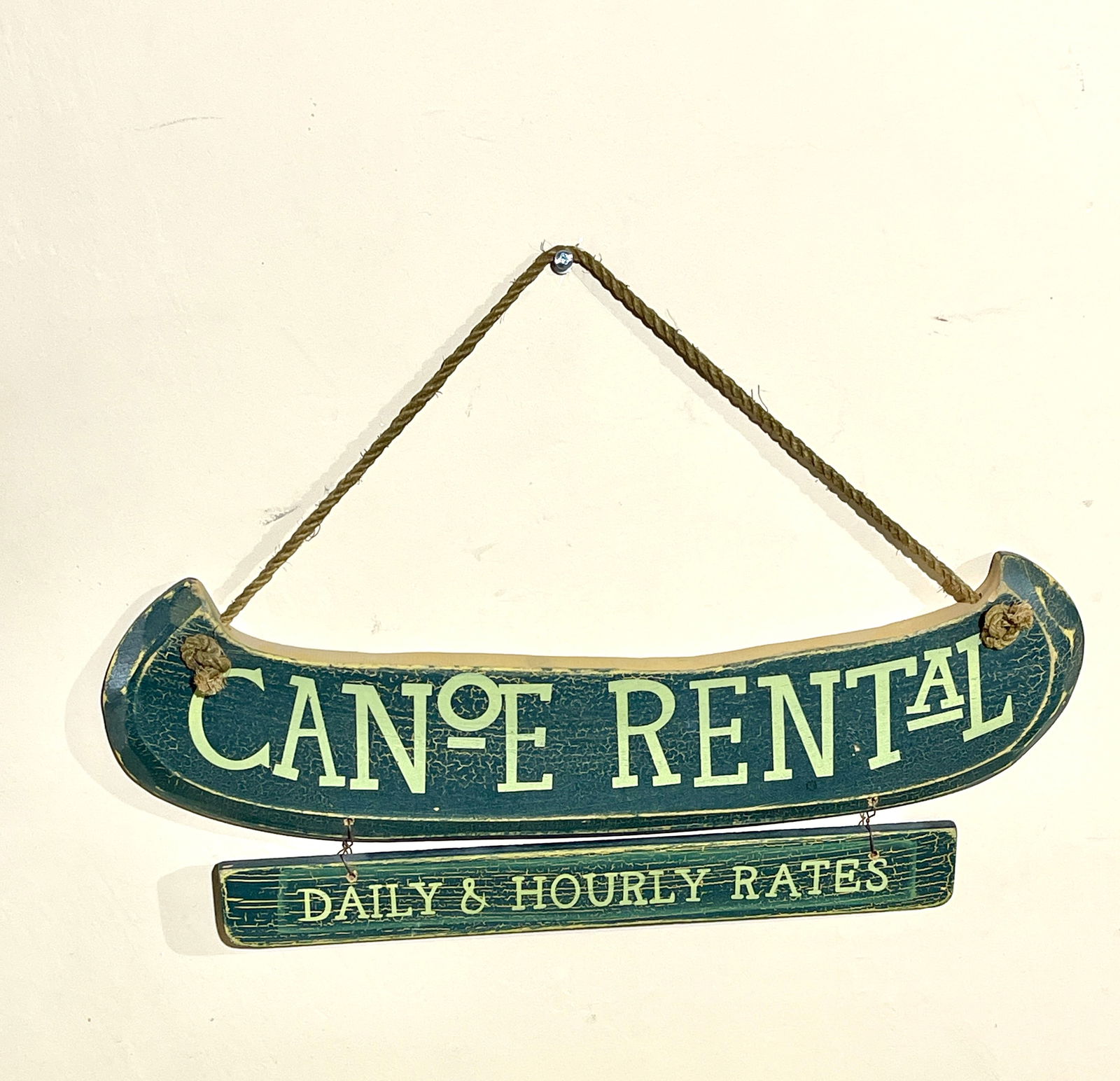 NEW ENGLAND WOODEN FOLKART CANOE