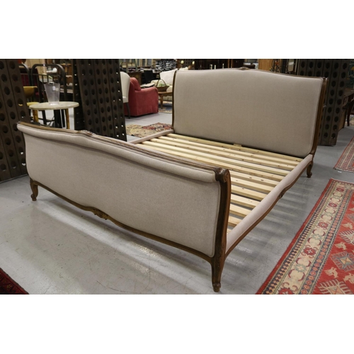 New French style oak king sleigh