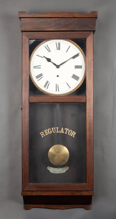 New Haven Clock Co. oak and glass