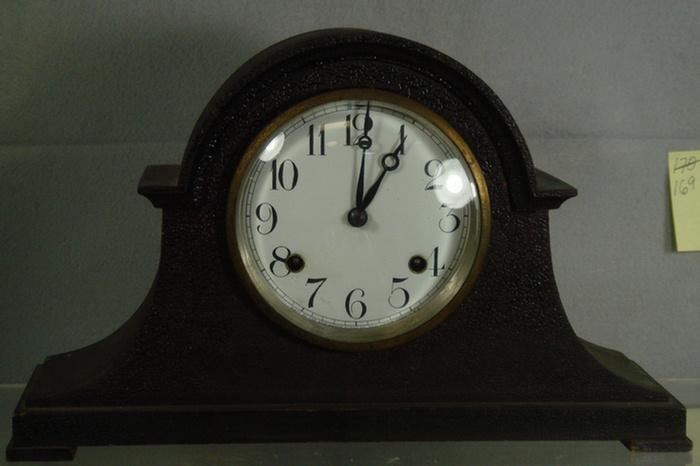 New Haven mahogany tambour clock,