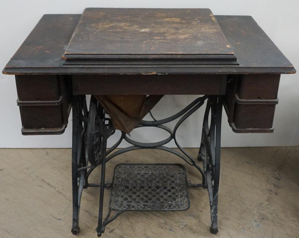 NEW HOME OAK AND IRON TREADLE