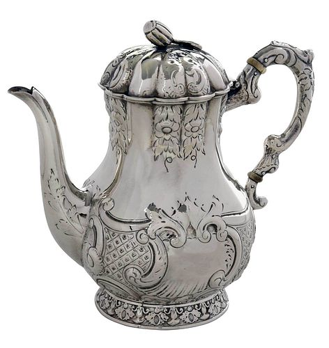 NEW ORLEANS COINS SILVER COFFEEPOT,